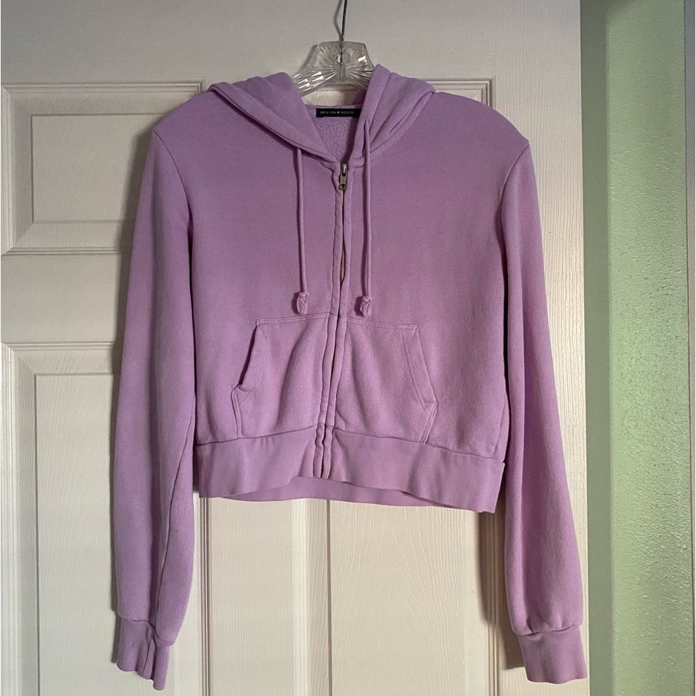 Brandy Melville cropped zip up hoodie